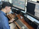 Just before the W3USR station dedication, University of Scranton Amateur Radio Club Secretary Alexandros Papadopoulos, KC3WUD, makes a 40-meter HF contact with W1AW, the Maxim Memorial Station at ARRL’s headquarters in Newington, Connecticut.